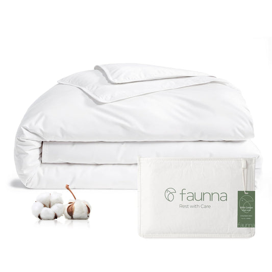 FAUNNA housse de couette face avant montrant l’ajustement et le design pratique