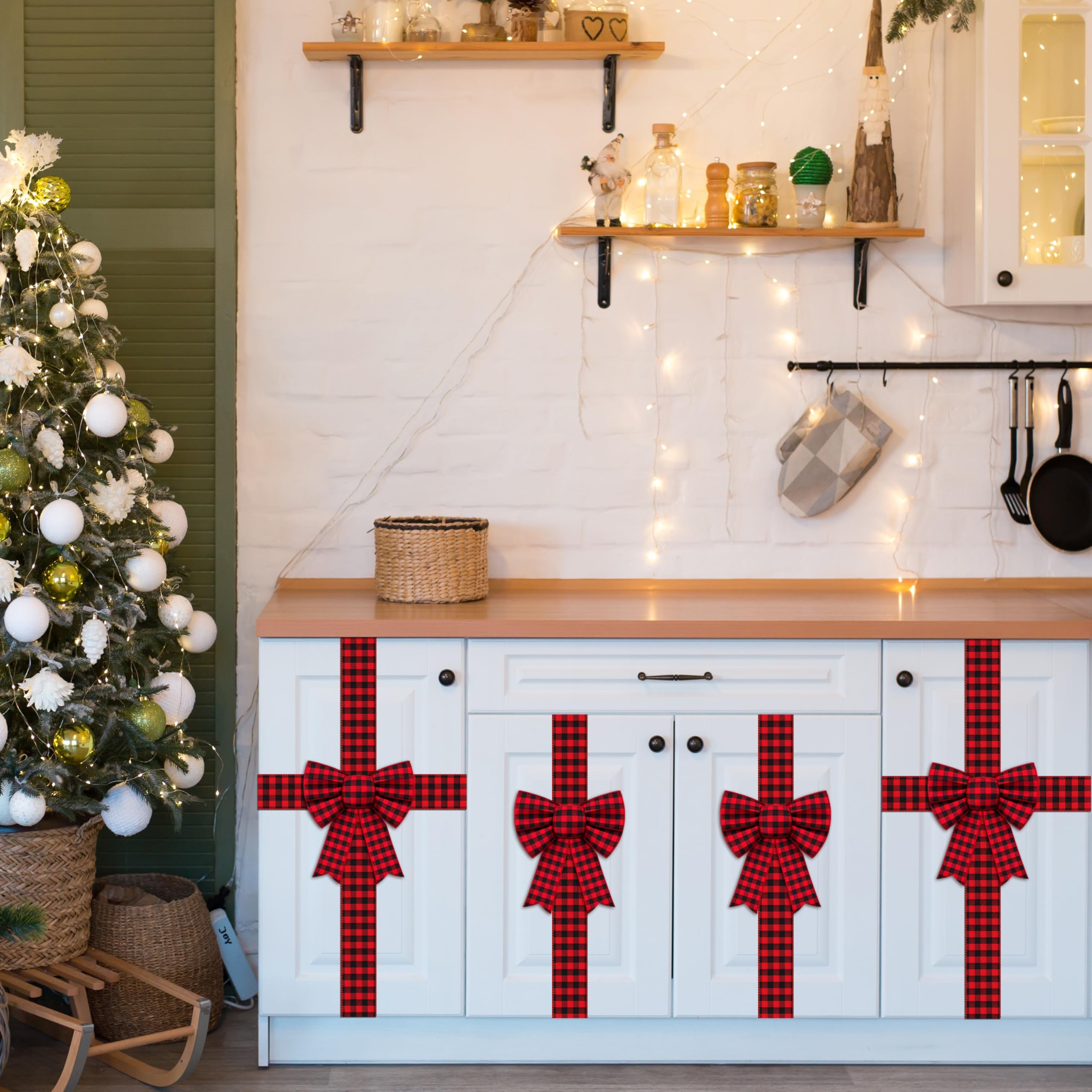 Fayoo nœud fixé sur porte d'armoire pour rehausser décor de Noël
