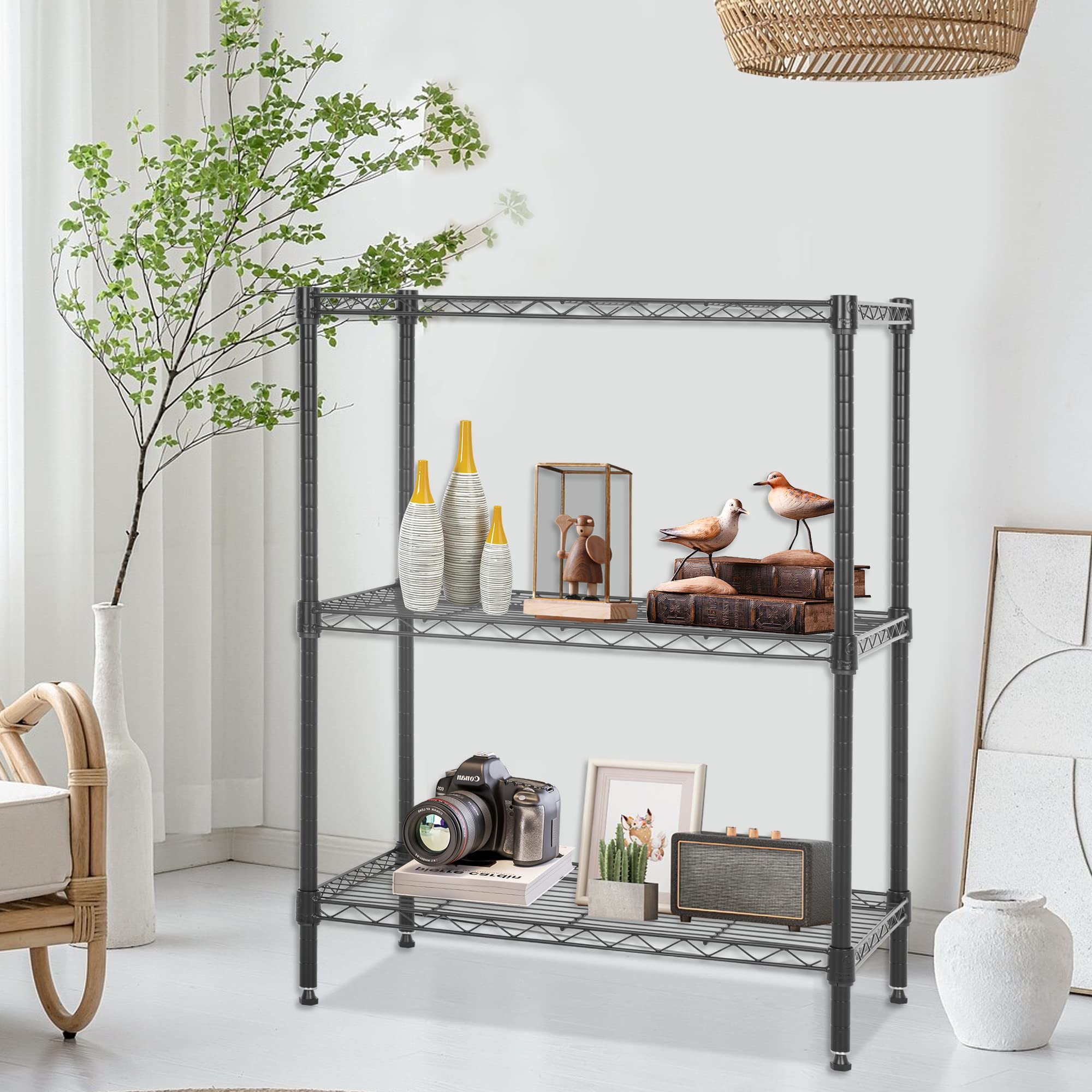FDW étagère avec bocaux et paniers montrant rangement modulable
