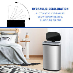 FDW poubelle gros plan acier inoxydable, surface facile à nettoyer et durable