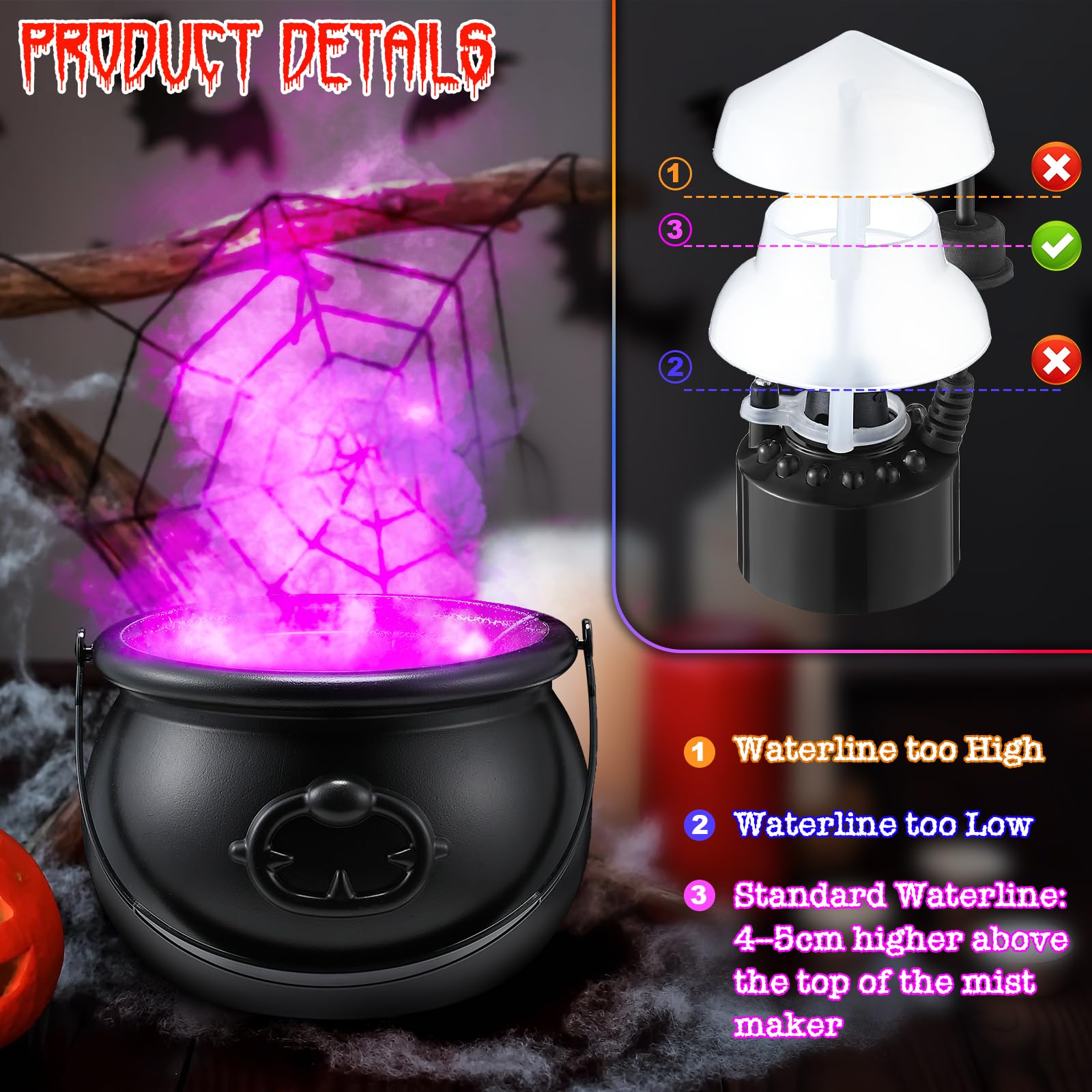 Feekoon LED couleurs changeantes montrant rouge violet jaune pour effets visuels