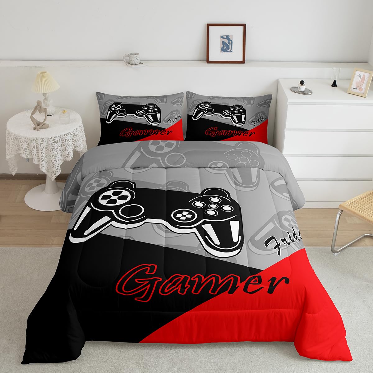 Feelyou couette devant affichant motif gaming, ajoute du style à la chambre