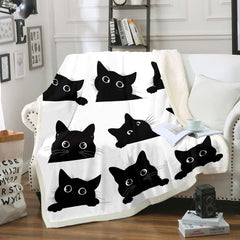 Feelyou plaid chat noir face avant motif mignon et confort décoratif