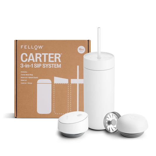 Fellow Carter vue avant du mug montrant le profil et la finition, pratique en voyage