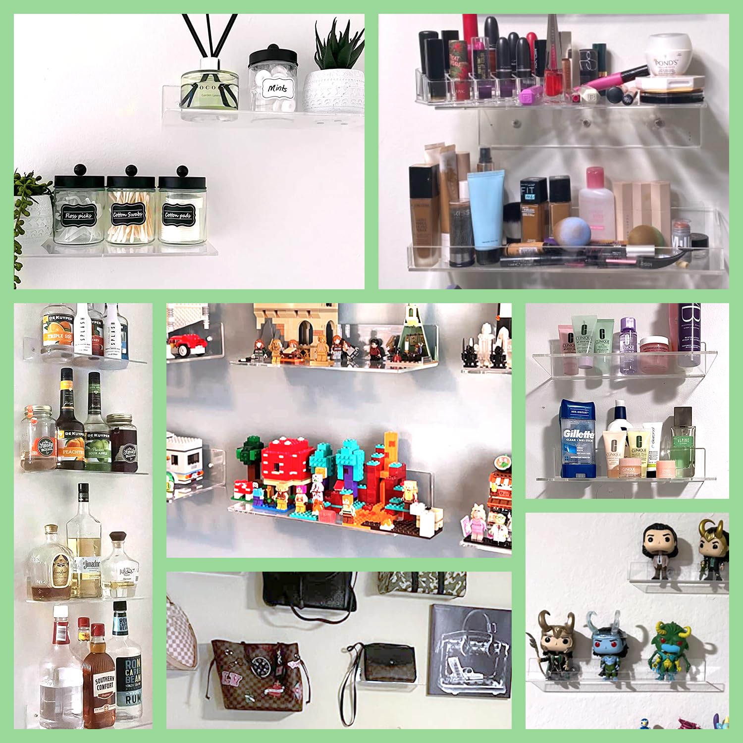 FEMELI étagère en situation salle de bain organise cosmétiques sans encombre