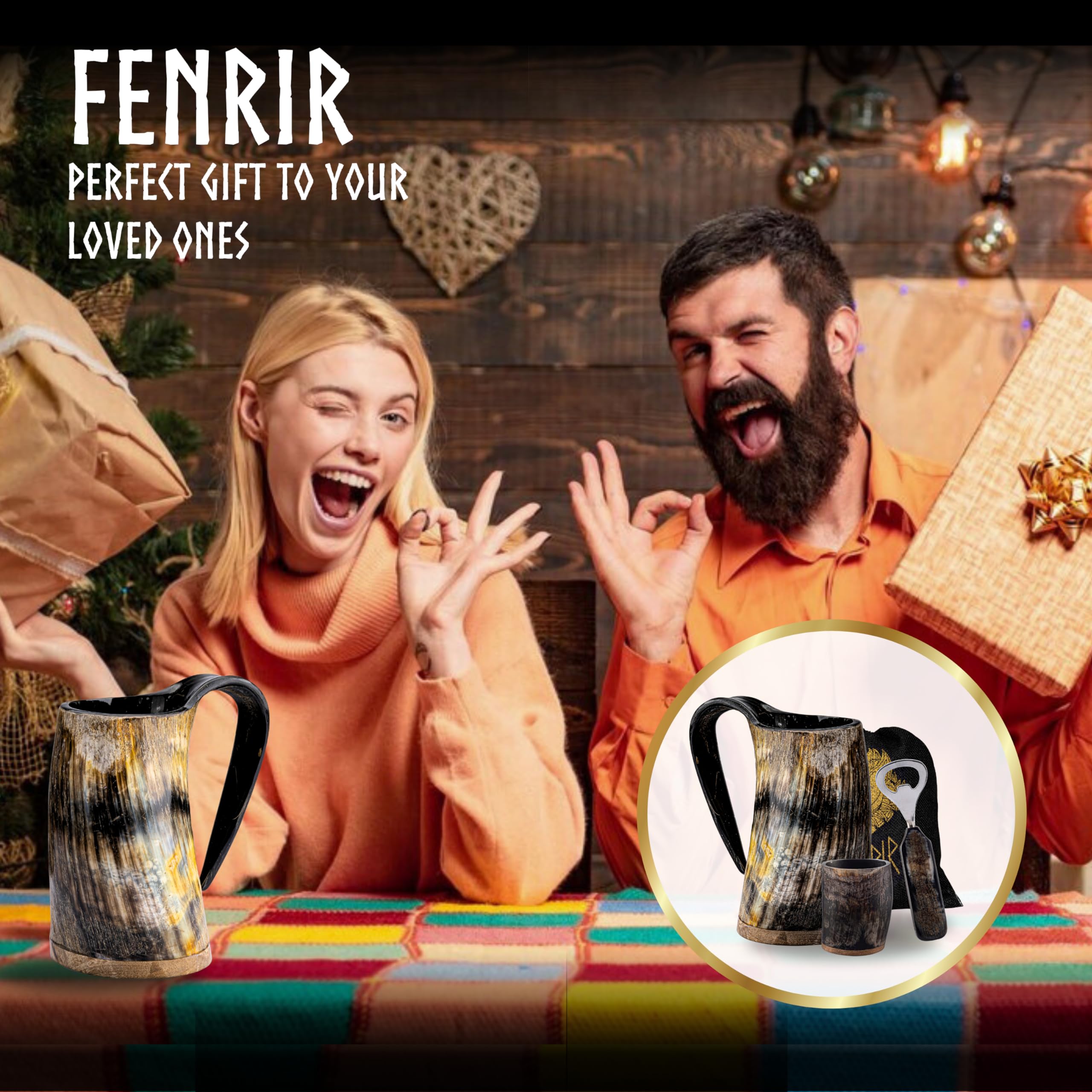 FENRIR corne utilisée lors d’une fête médiévale montrant ambiance thématique