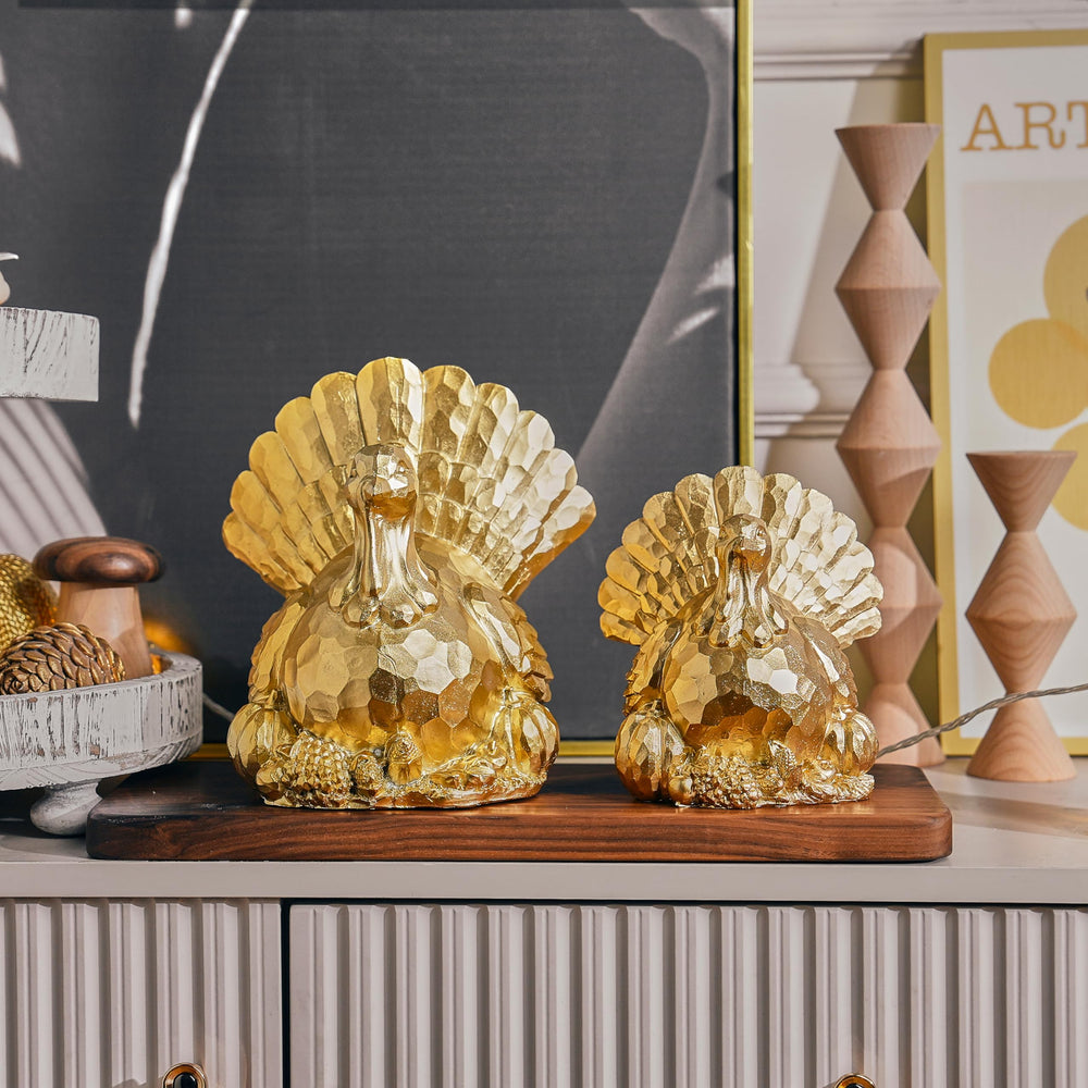 FESTGLOX dinde sur cheminée créant décor saisonnier raffiné