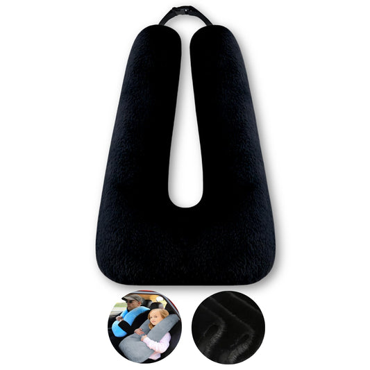 FHSGGP vue de face du coussin de voyage noir montrant forme en U et confort