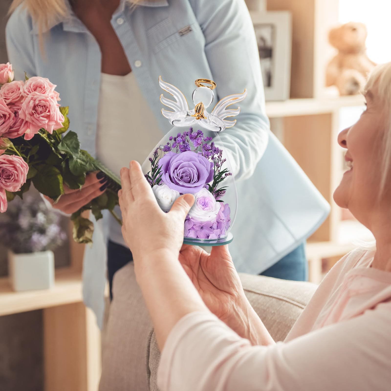 FIACO photo de la figurine allumée dans un salon créant ambiance chaleureuse