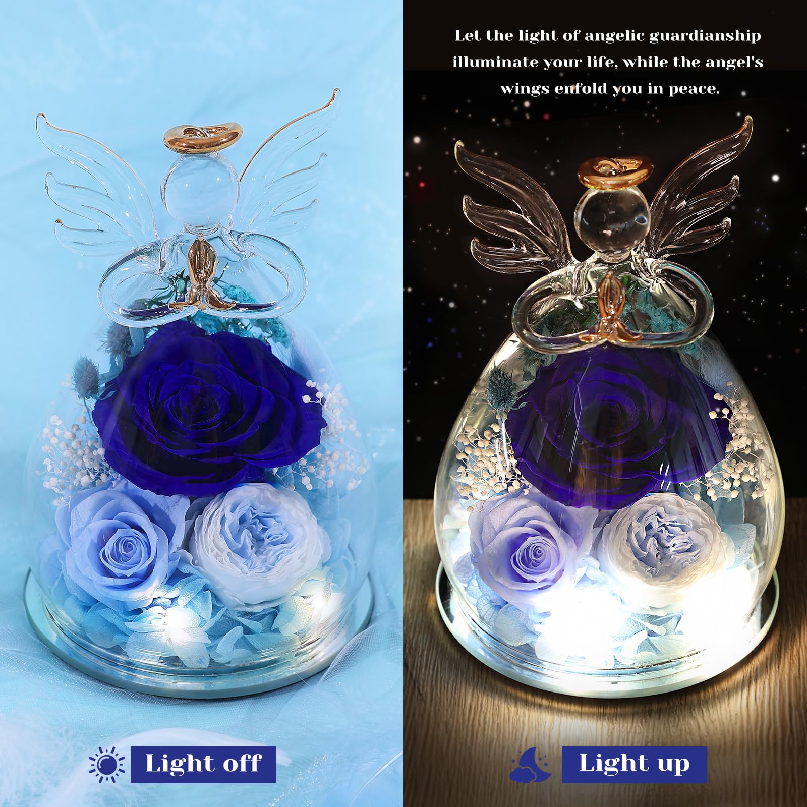 FIACO détail ailes dorées de l'ange, artisanat raffiné et finition brillante