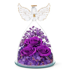 FIACO rose sous cloche vue frontale, cadeau élégant et durable