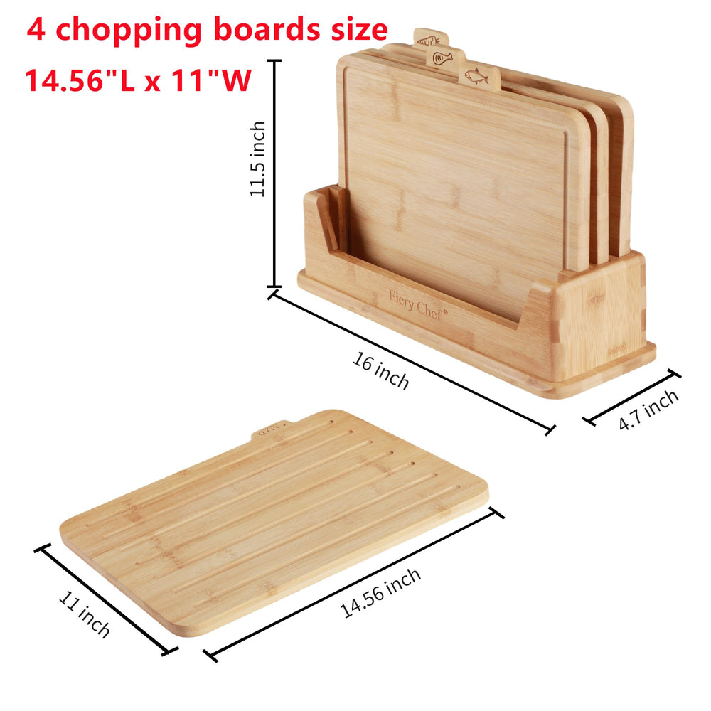 Fiery Chef gros plan sur la texture bambou durable et douce pour couteaux