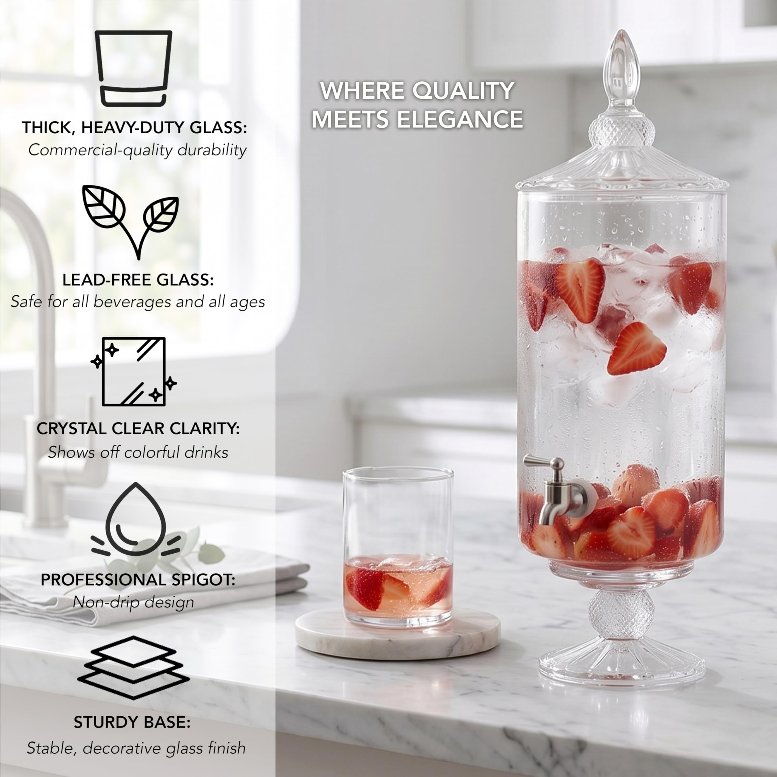 Fifth Avenue Crystal comparaison hauteur montrant gain de place buffet