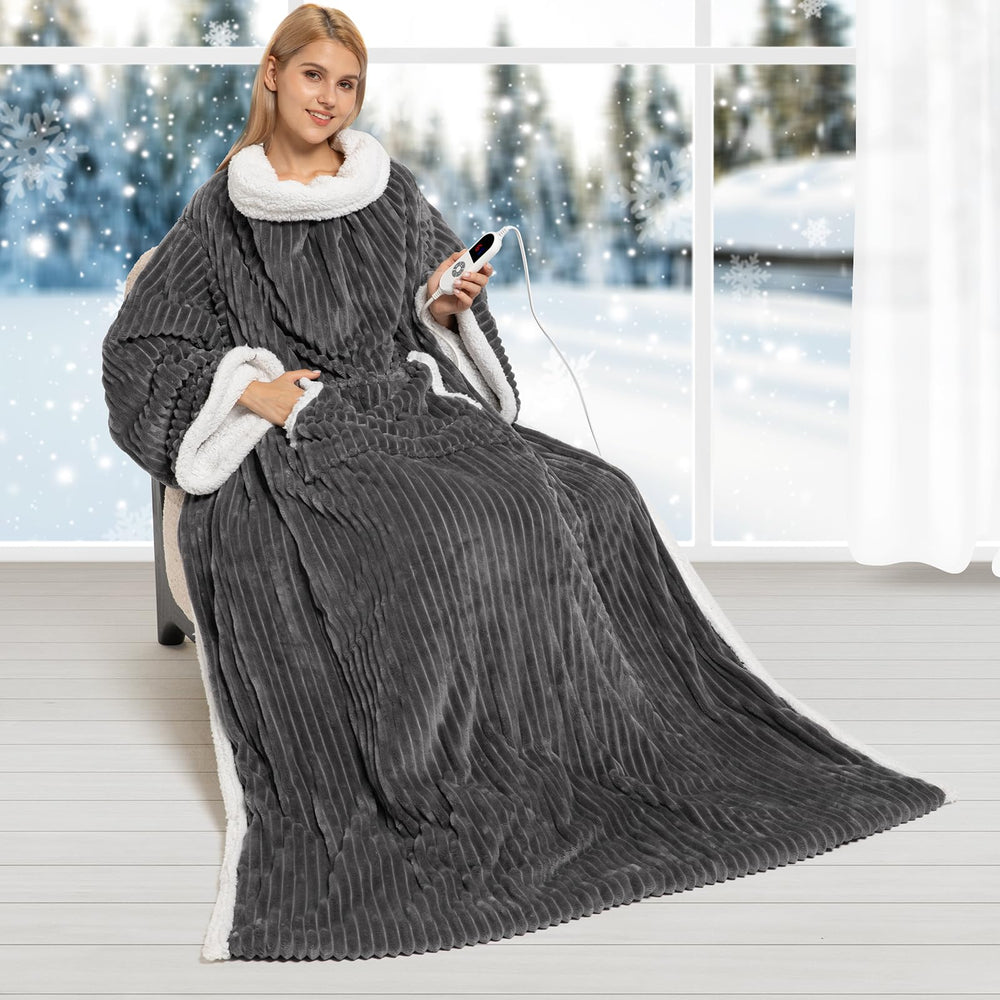 FIGERM vue avant du plaid chauffant montrant le design et confort