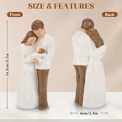Fighting to Achieve figurine famille de trois vue de face, transmet chaleur et tendresse