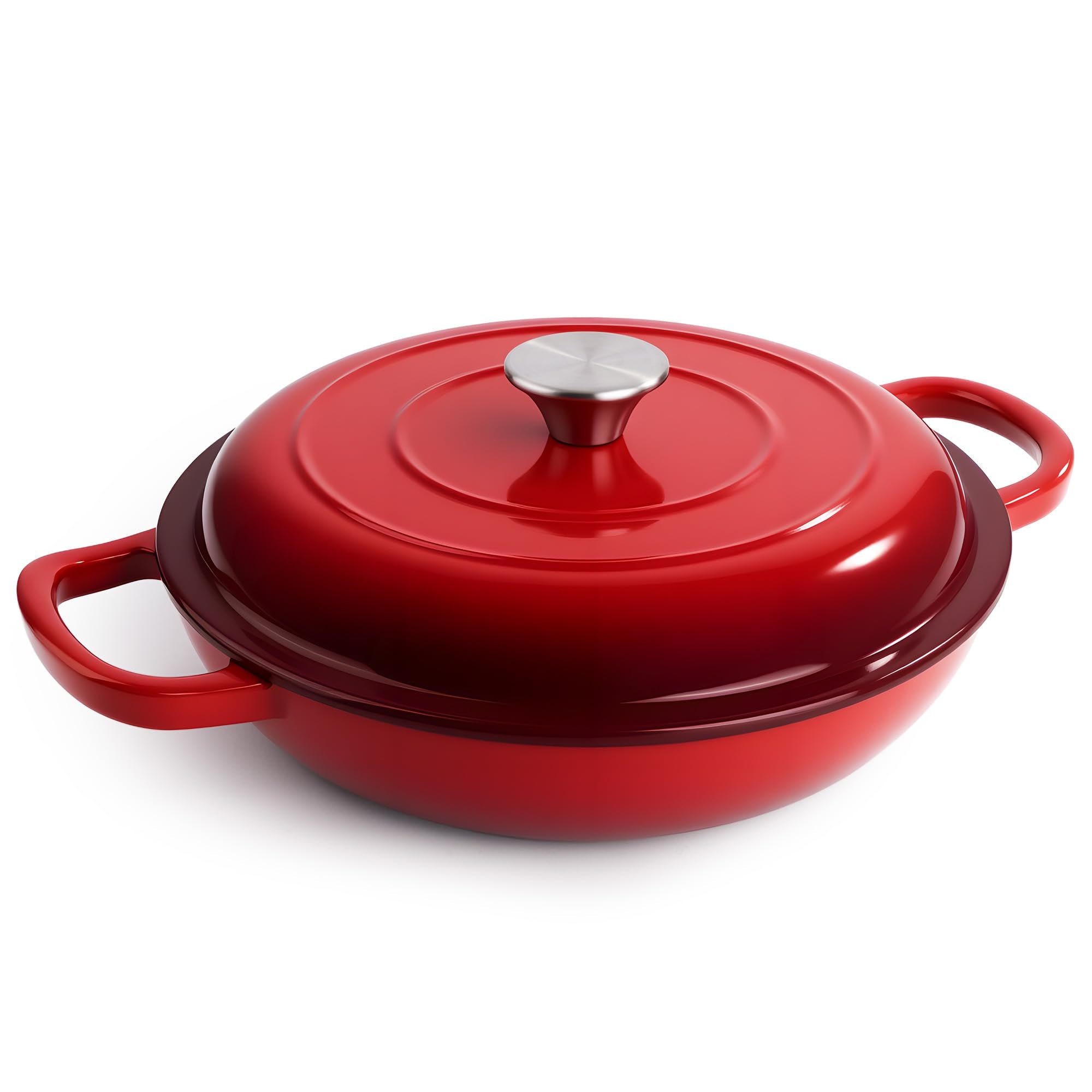 Fijinhom braiser vue avant rouge montrant design solide et finition émaillée