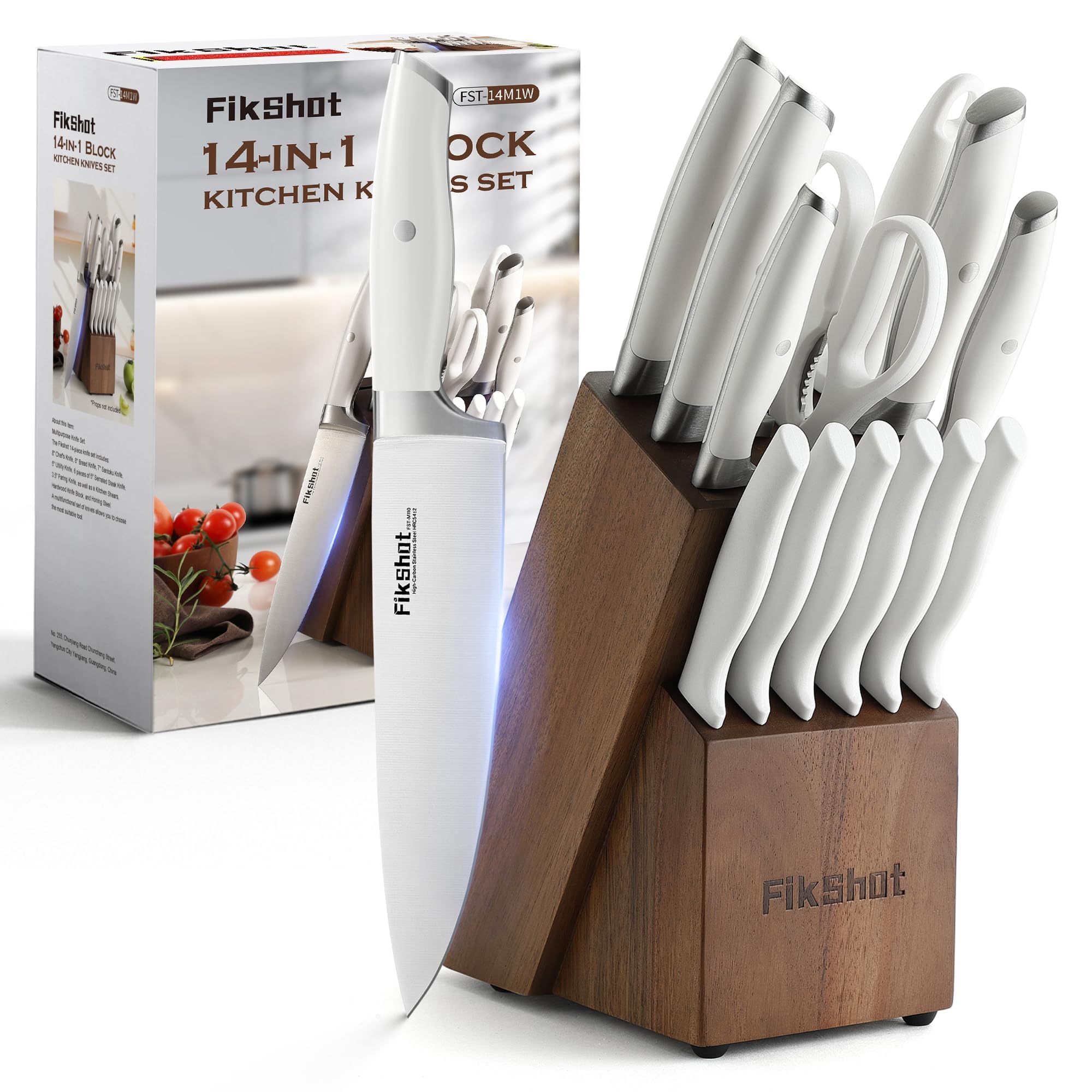 FikShot ensemble de 14 pièces dans bloc blanc pour rangement optimal