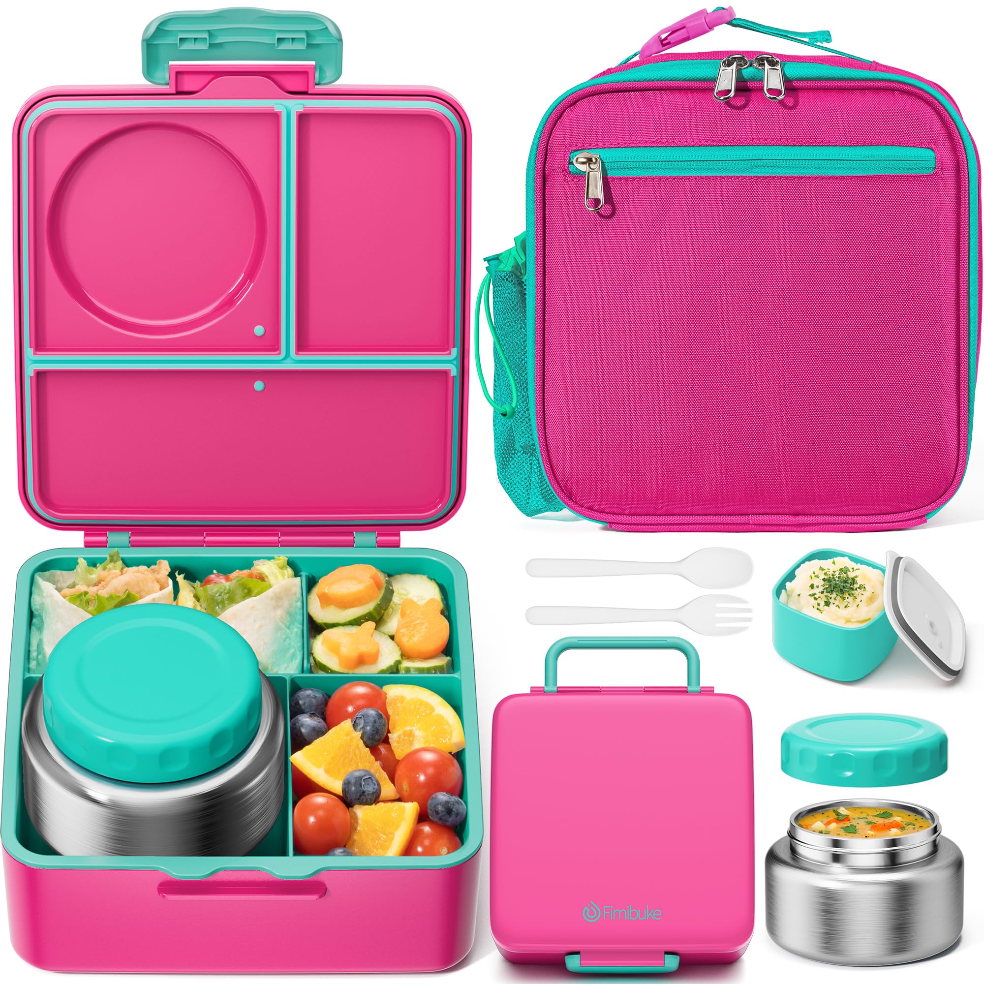 Fimibuke boîte bento face montrant organisation et capacité pour repas