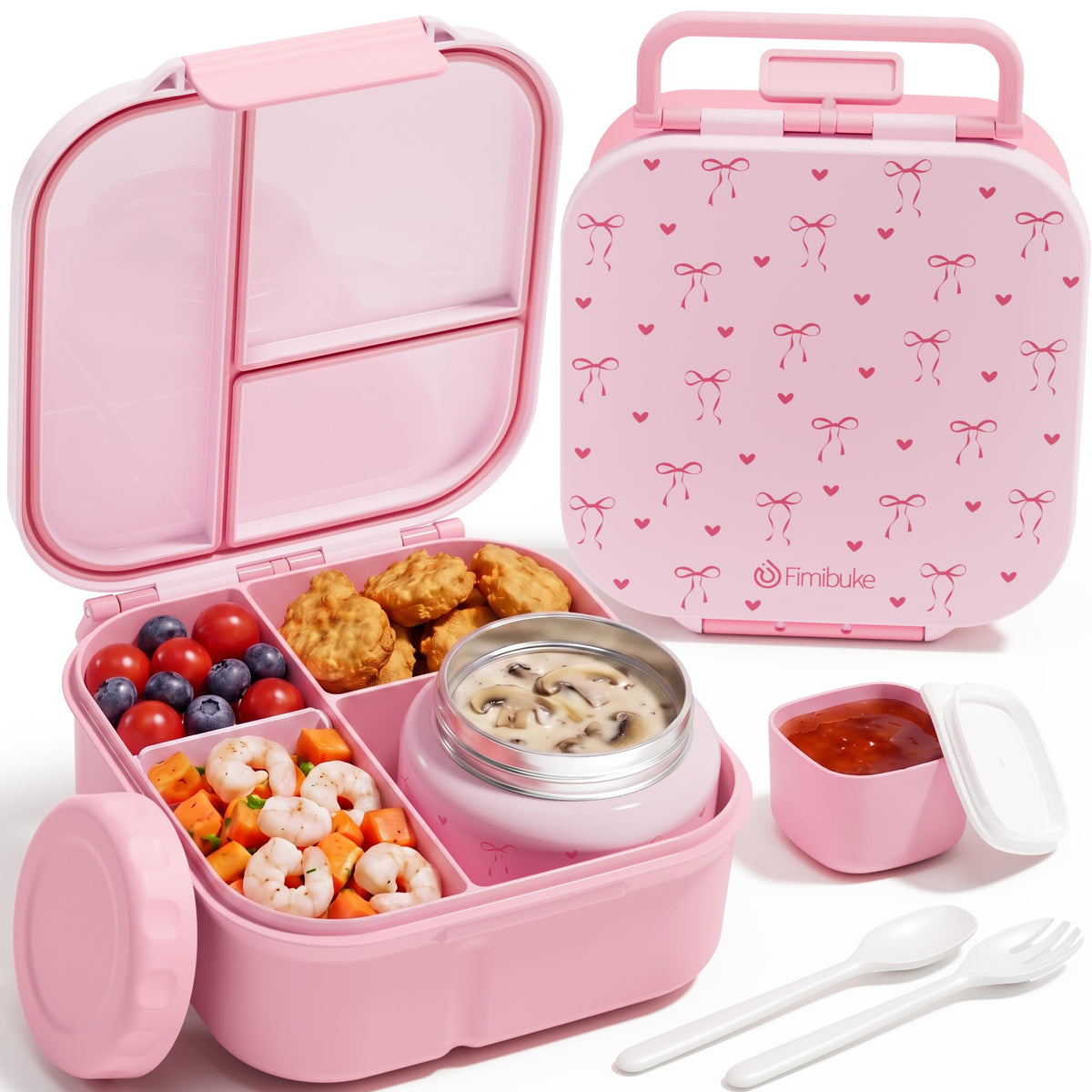 Fimibuke vue face de la lunch box montrant fermeture sécurisée et esthétique pratique