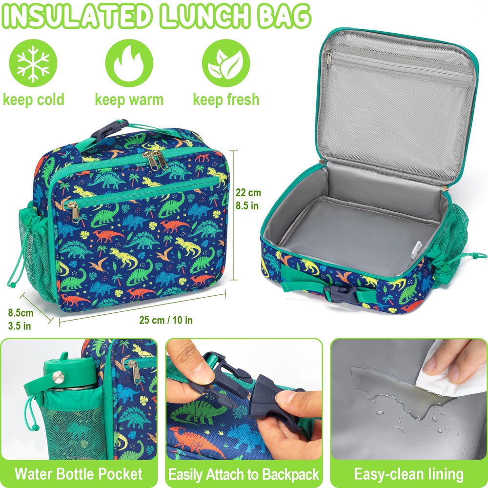 Ensemble Fimibuke présenté à plat : boîte, pot 12oz, pack glaçon et sac isotherme