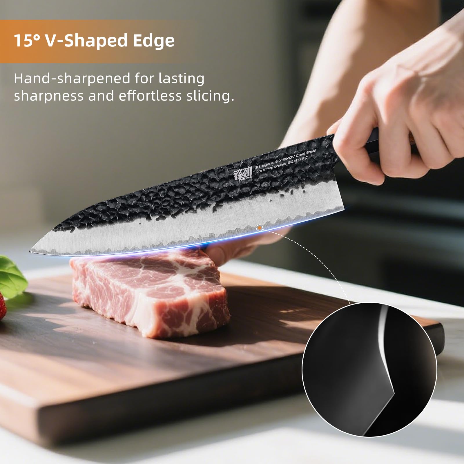 FINDKING couteau sur plan de travail en mise en scène lifestyle cuisine