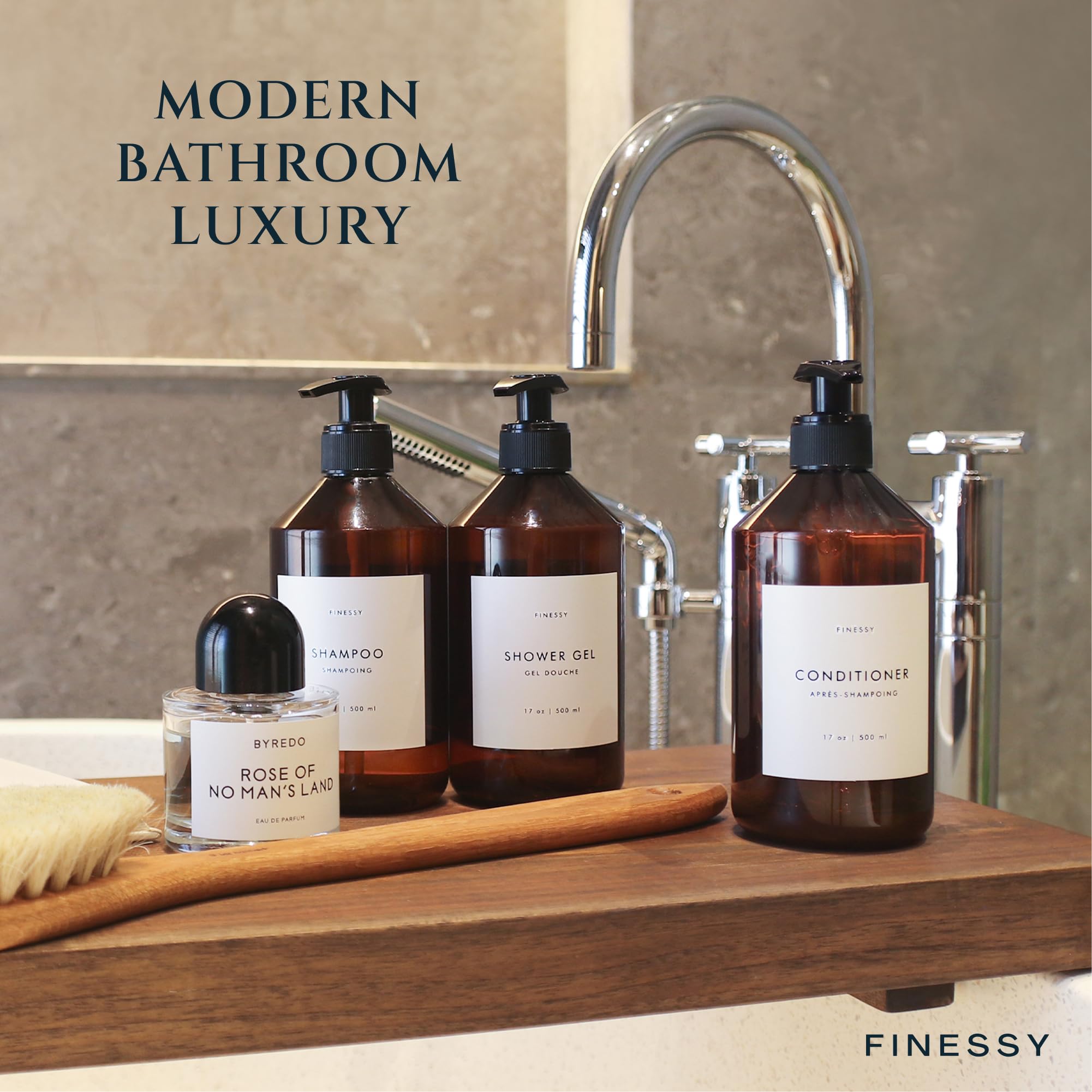 FINESSY comparaison taille main montrant capacité 500 ml pratique