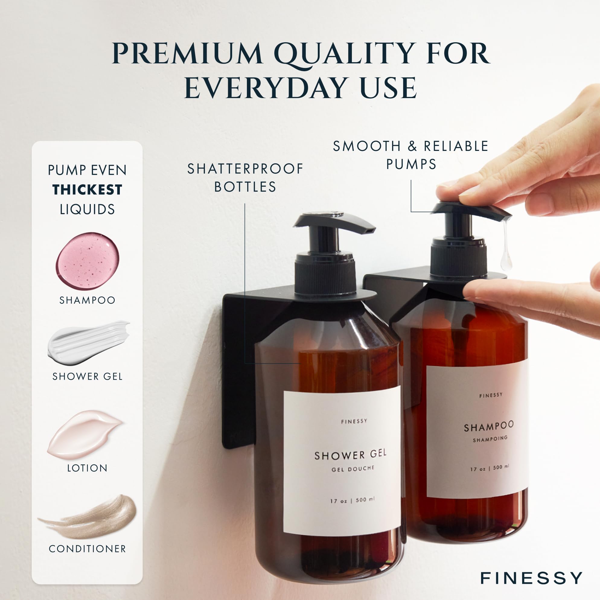 FINESSY support inox mural fixé sans perçage pour maintien fiable
