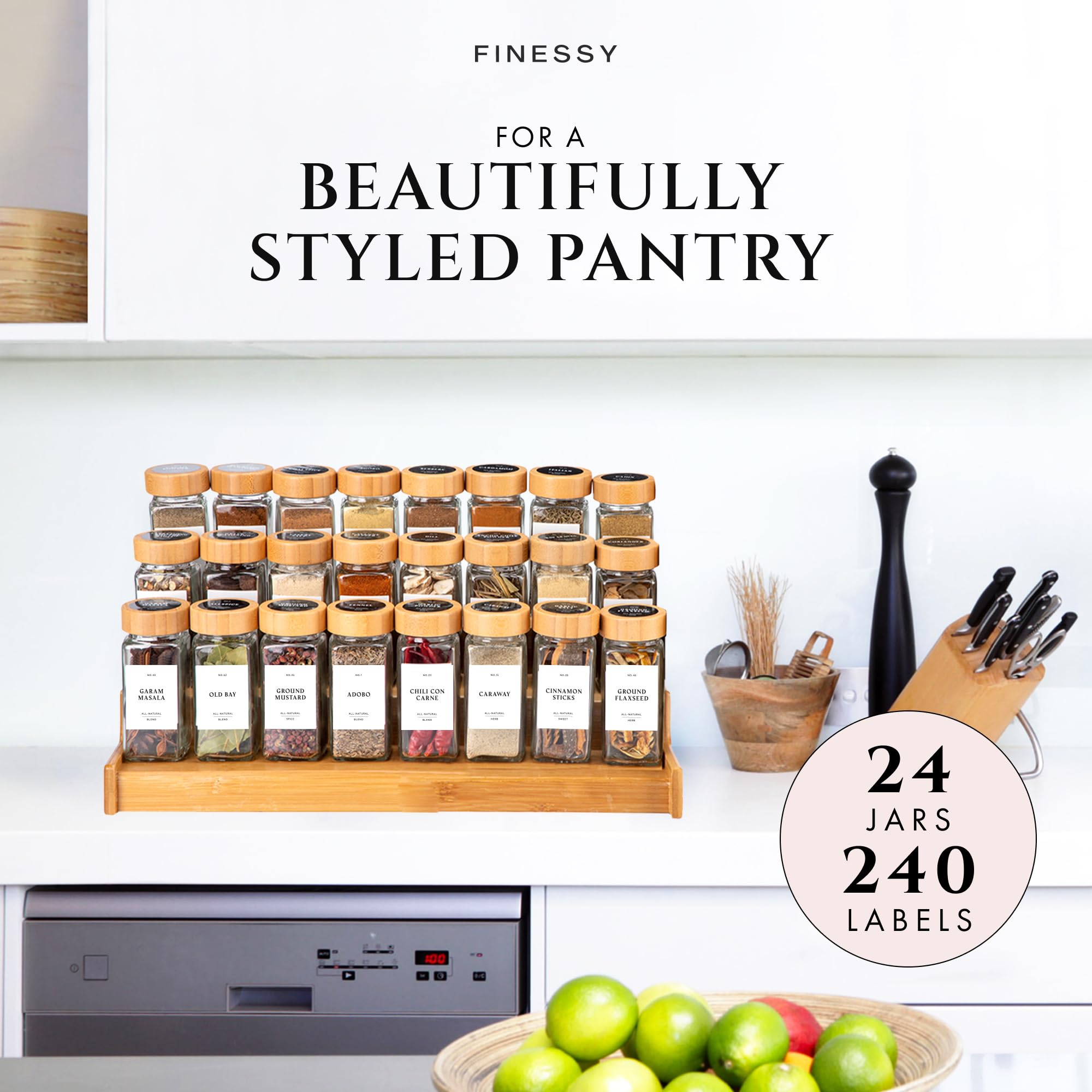 FINESSY tamis ouvert montrant options versage précis et propreté