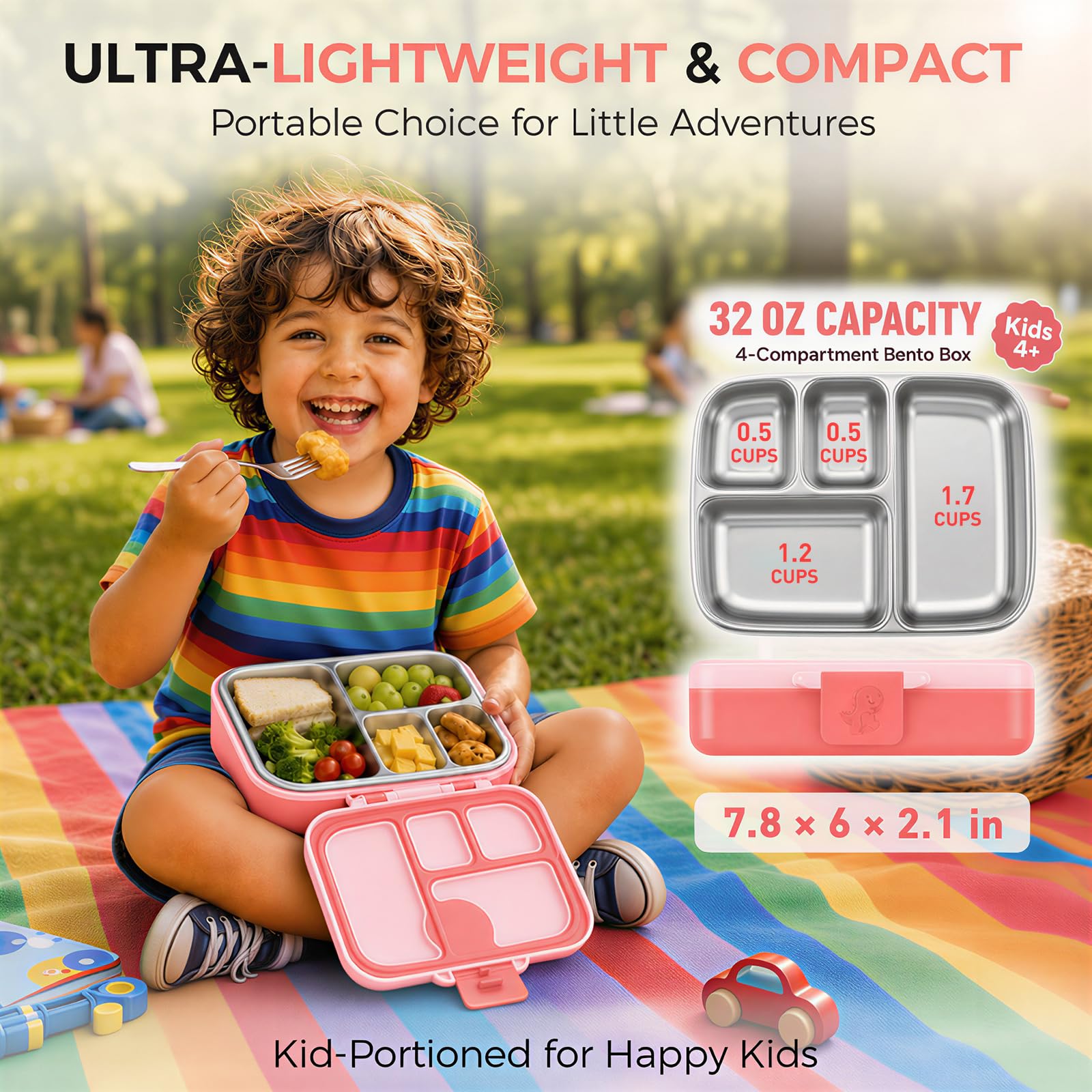 FINEYORKER quatre compartiments avec aliments séparés, organisation des portions