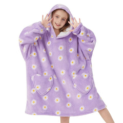 Fiosnow vue avant du sweat couverture marguerite, présente un confort cosy
