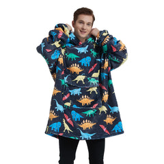Fiosnow hoodie-blanket devant montrant coupe oversize et poche pratique