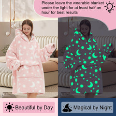 Fiosnow capuche avec motif étoile et lune phosphorescent pour ambiance ludique