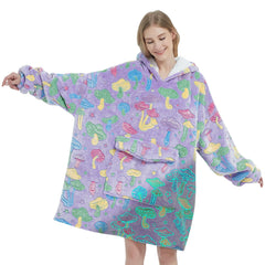 Fiosnow vue de face du hoodie champignon montrant la coupe oversize et confort