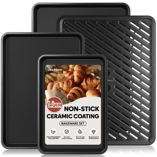 Fire More vue avant demi-feuille robuste pour cuisson homogène