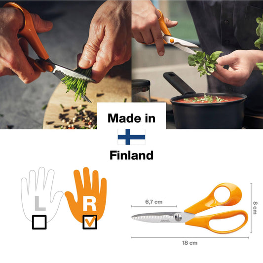 Fiskars profil lame inox de 6,8 cm, précision de coupe visible