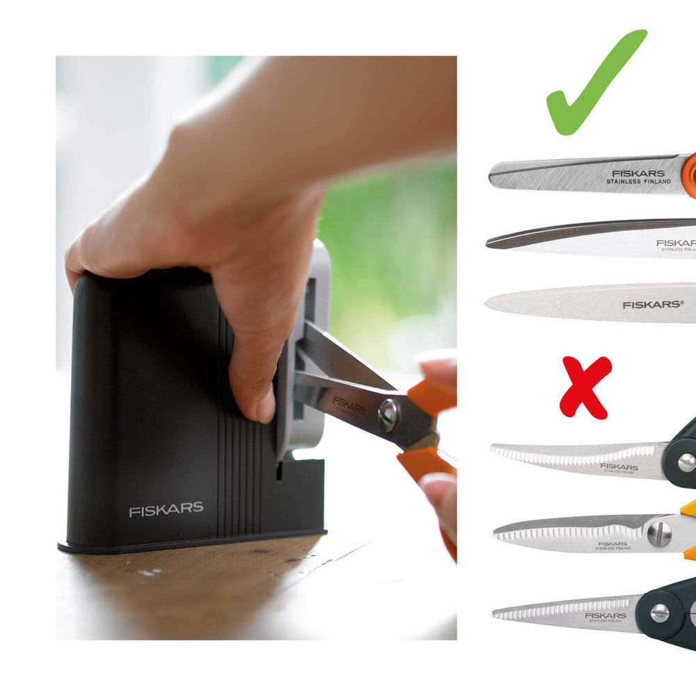 Fiskars aiguisage de ciseaux en situation de couture pour coupe retrouvée