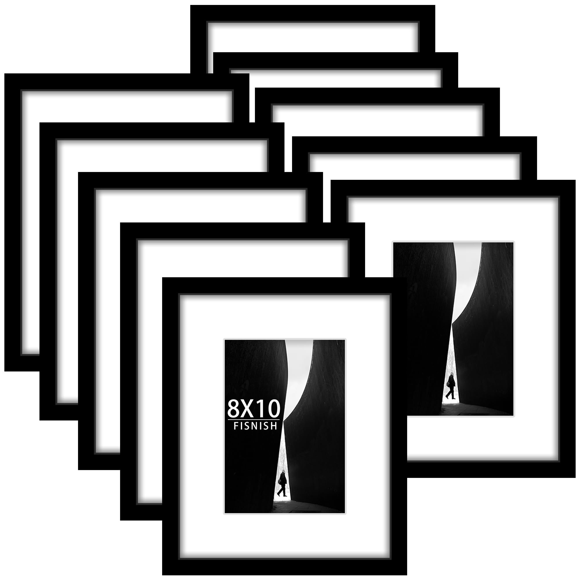 Fisnish cadre 8x10 face avant noir, met en valeur vos photos avec élégance