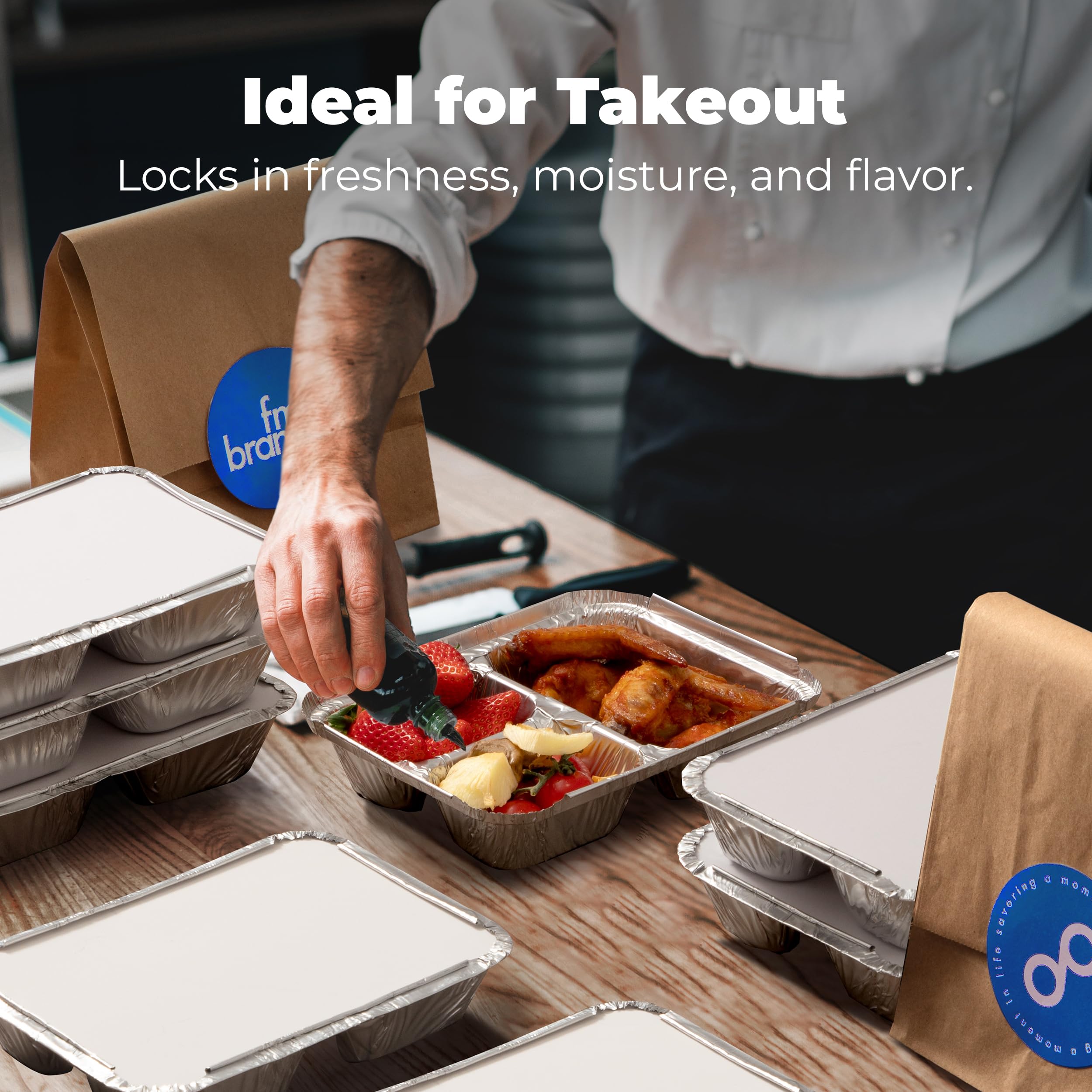 Fit Meal Prep comparaison taille avec main, montre portion individuelle pratique