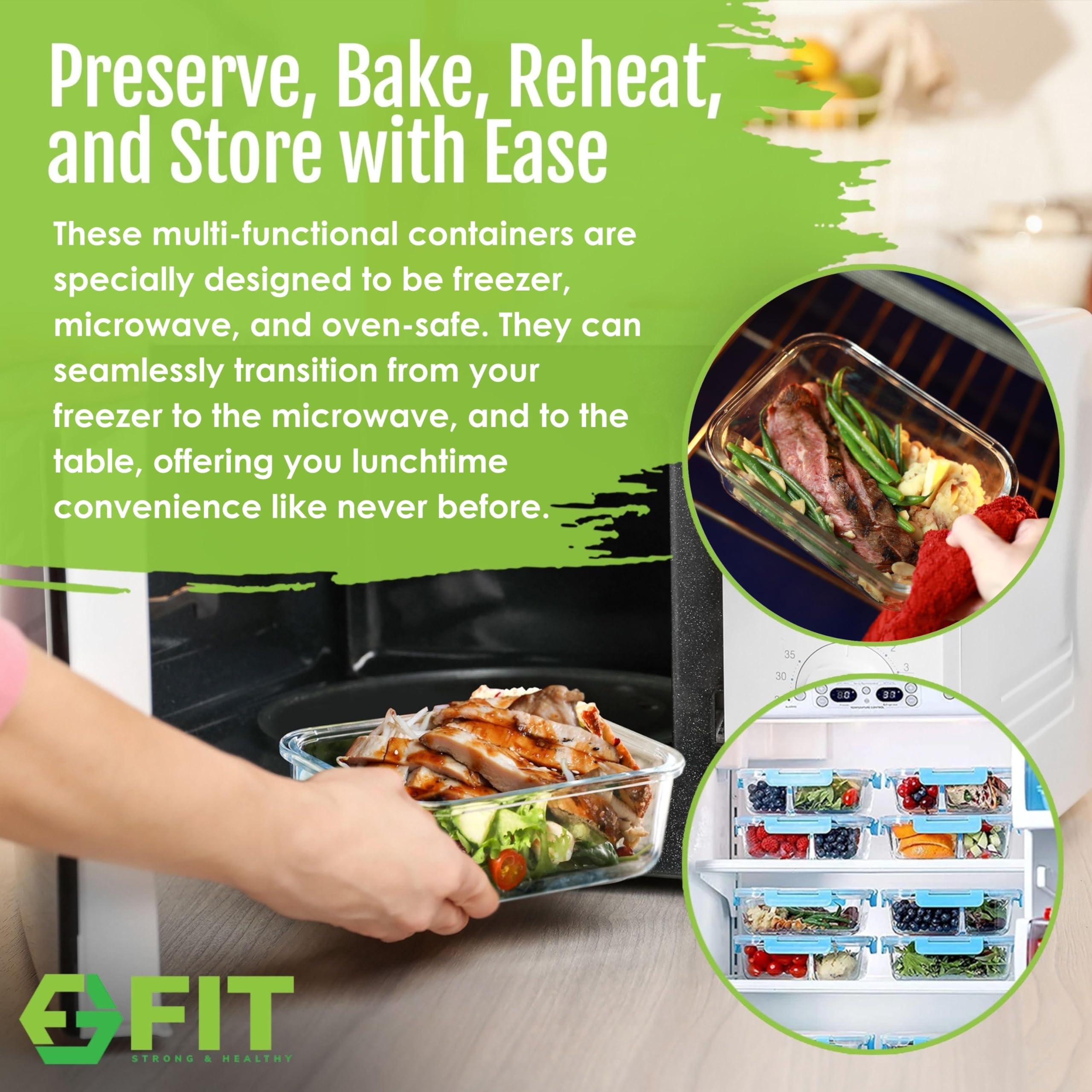 FIT Strong & Healthy boîte au congélateur préservant fraîcheur et organisation