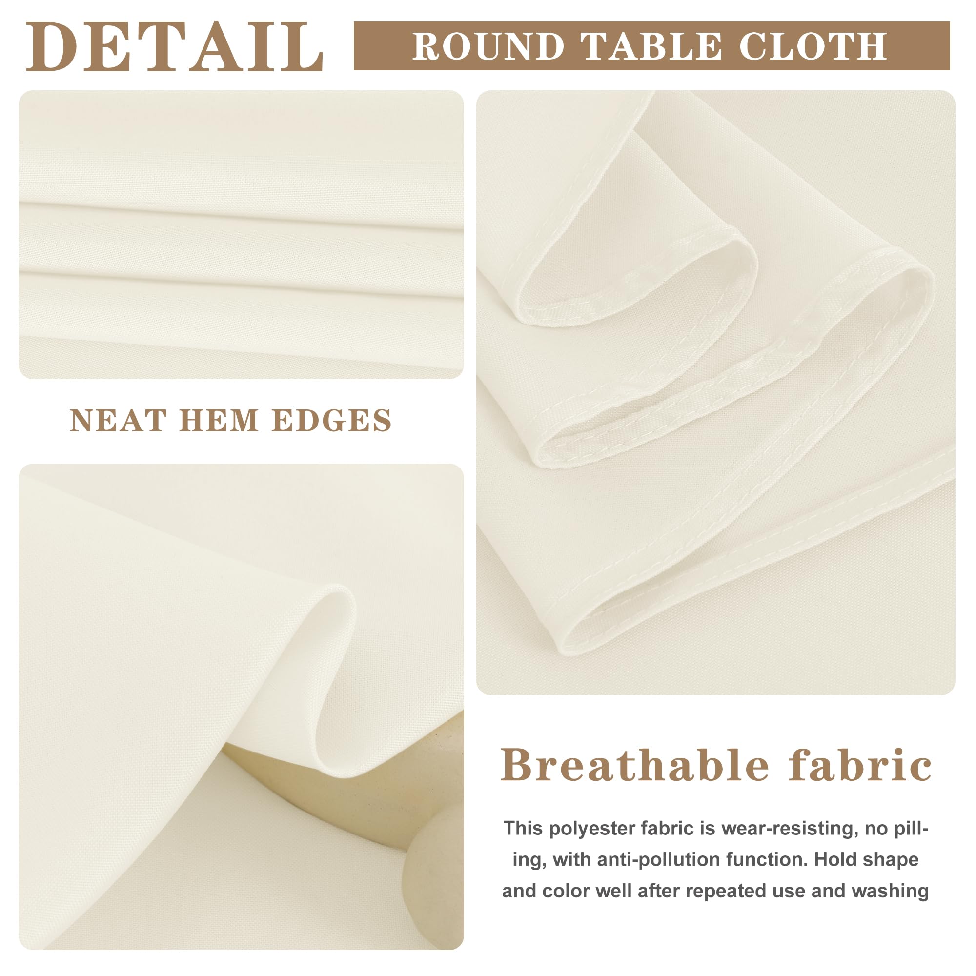 Fitable nappe ivoire comparaison taille montrant l'ajustement 70x120 in