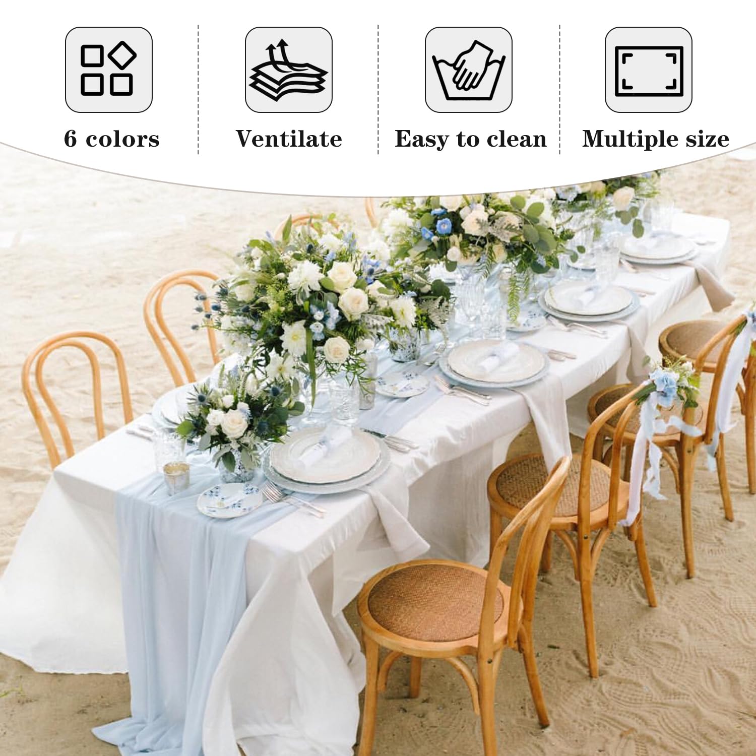 Fitable nappe ivoire ensemble six nappes pour rotation et économie