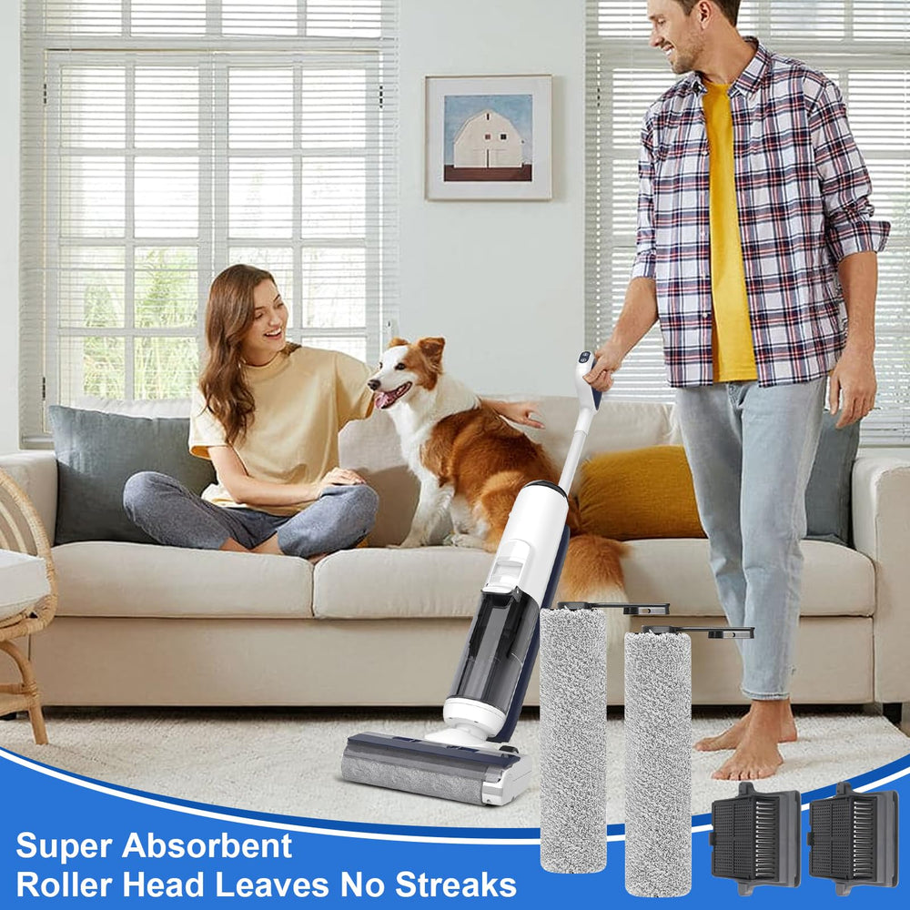 Fixbetter rouleau en action sur parquet pour nettoyage rapide et doux