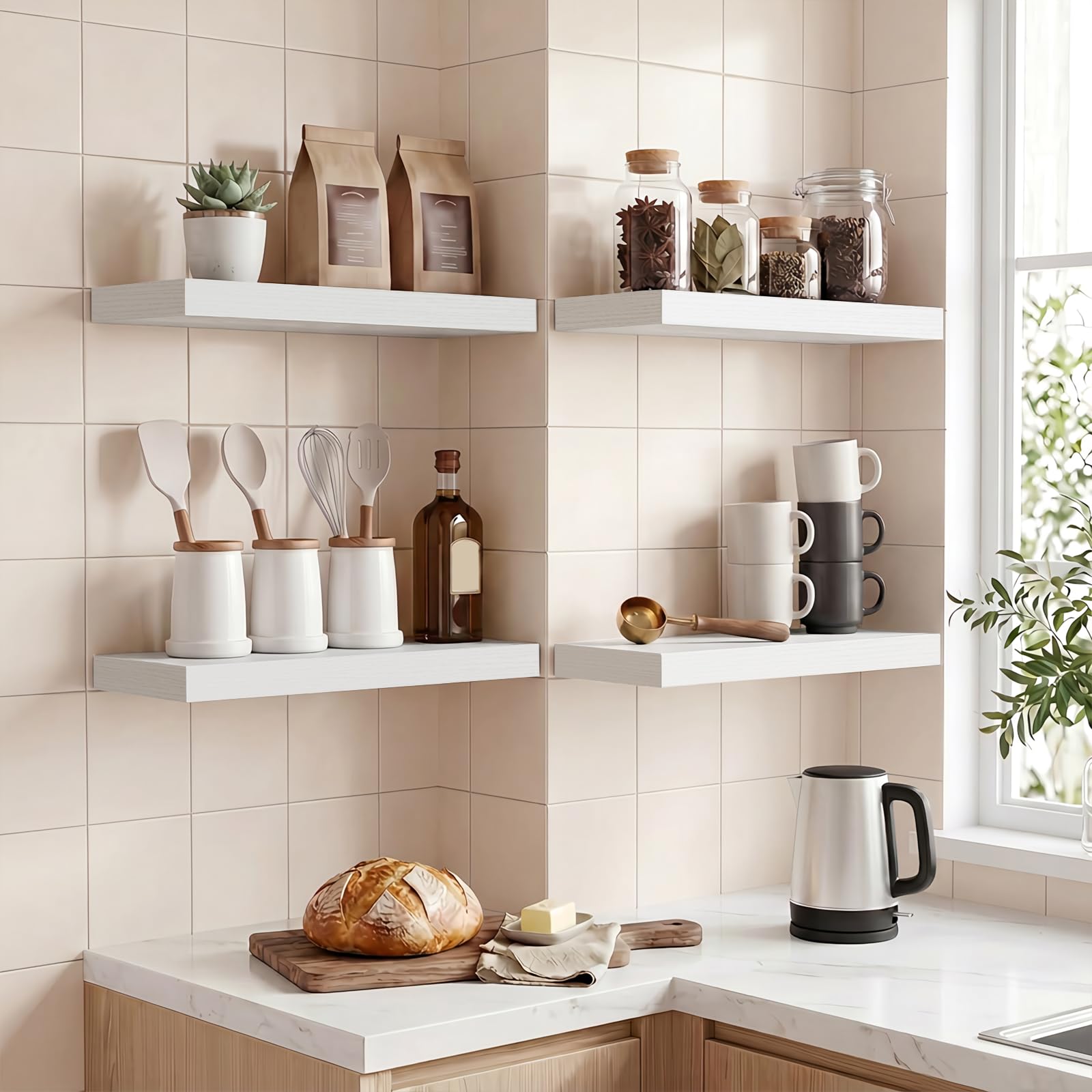 Fixwal étagère en salle de bain avec produits pour rangement pratique