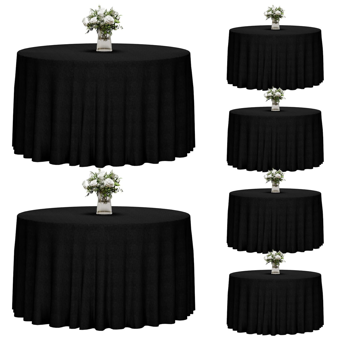 Fixwal nappe ronde 120 pouces vue frontale, protection élégante de table
