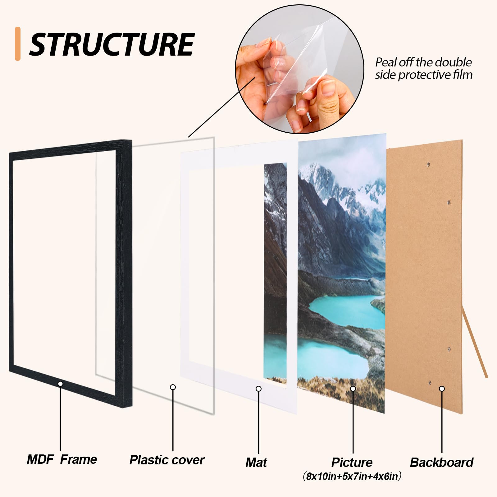 Fixwal plexiglas clair protégeant la photo sans alourdir le cadre