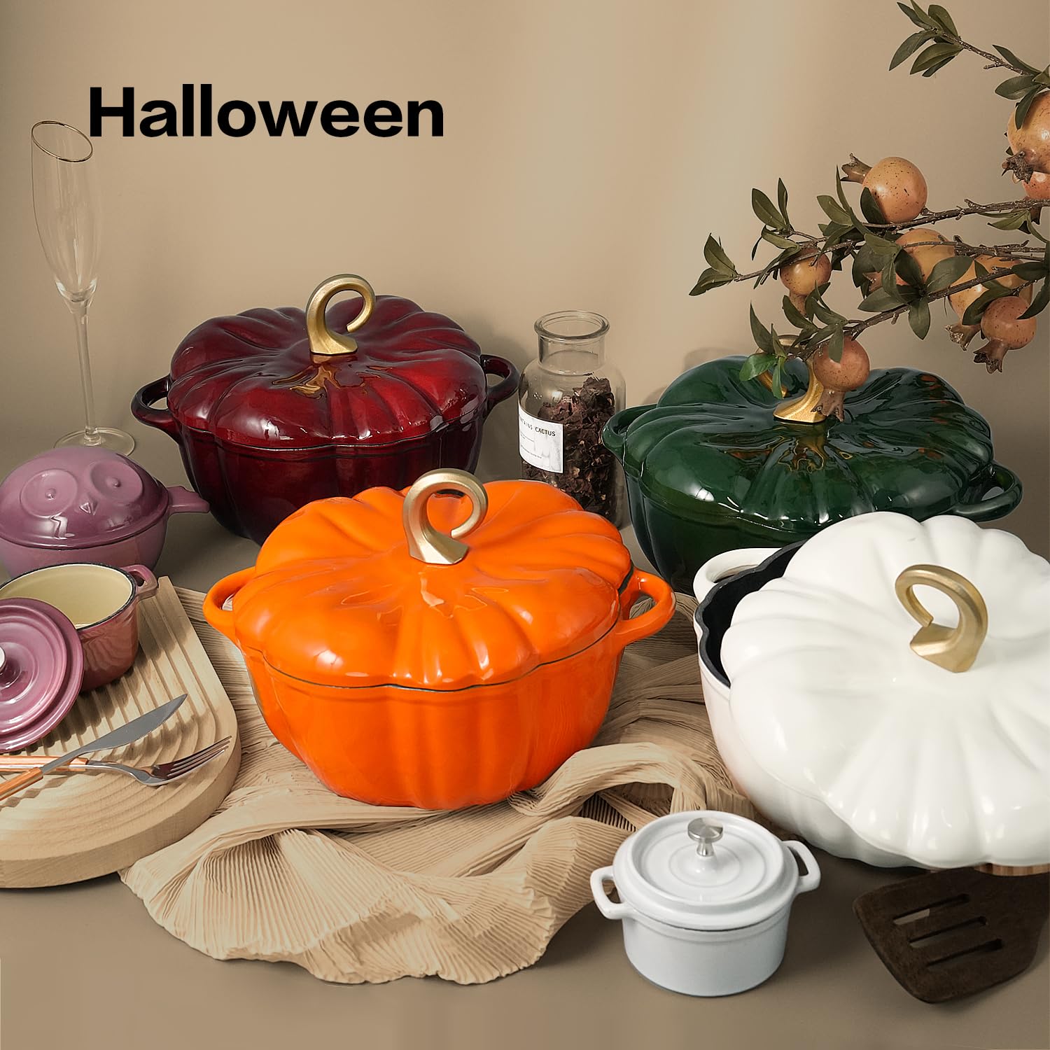 Flavehc cocotte citrouille comparaison taille montrant capacité pour 3–4 personnes