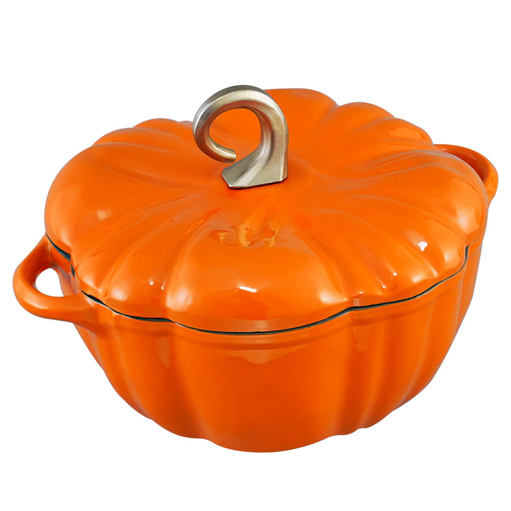Flavehc cocotte citrouille intérieur émaillé mat facilitant le démoulage