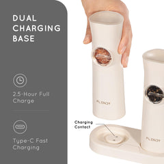 Flendy base de charge USB‑C avec deux moulins, rangement et recharge rapide