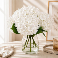 FLEURIFI hydrangea en vase vue de face, rend décoratif naturel