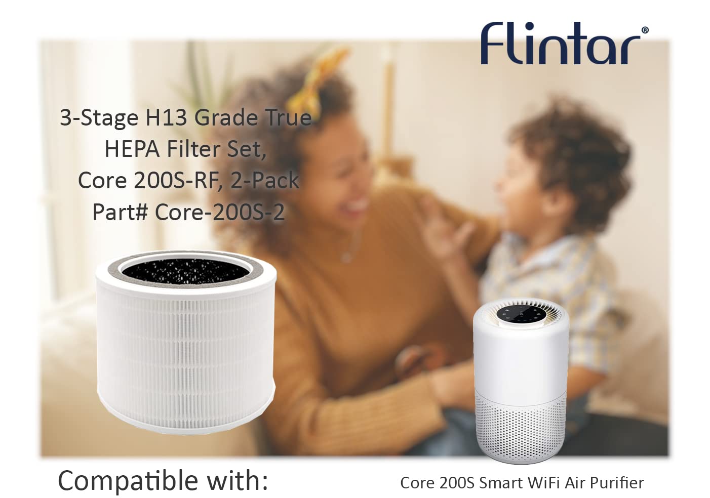 Flintar coupe transversale montrant pré-filtre H13 et charbon actif pour efficacité